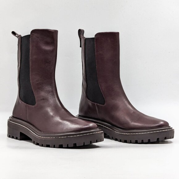 Tory Burch Shoes - Tory Burch Women Benton Chelsea Stretchy Burgundy Leather Lug Ankle Boots sz 8